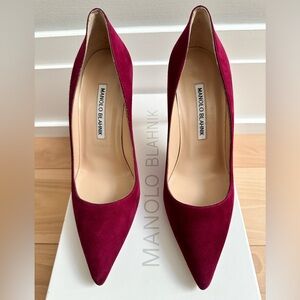 Brand new Manolo Blahnik suede berry colour 105mm in size 6.0